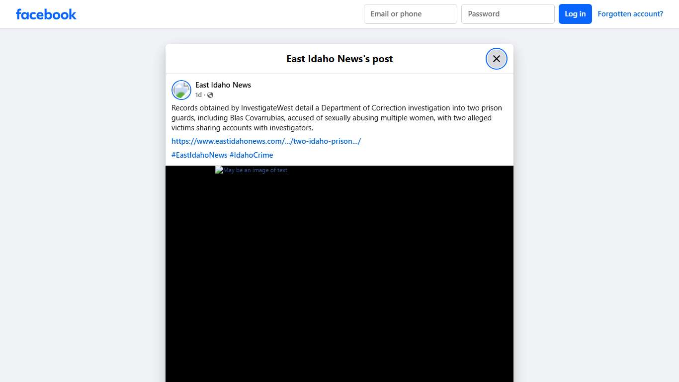 East Idaho News - Records obtained by InvestigateWest... Facebook